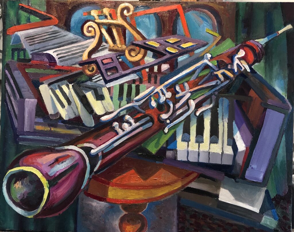 English Horn with Key Board, Oil on Canvas, 2020
