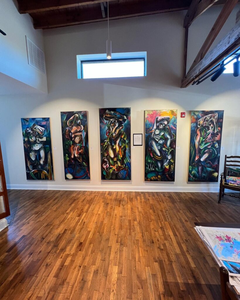 The Mountains,  A group of 5 paintings based on the unfinished marbles by Michelangelo  2022